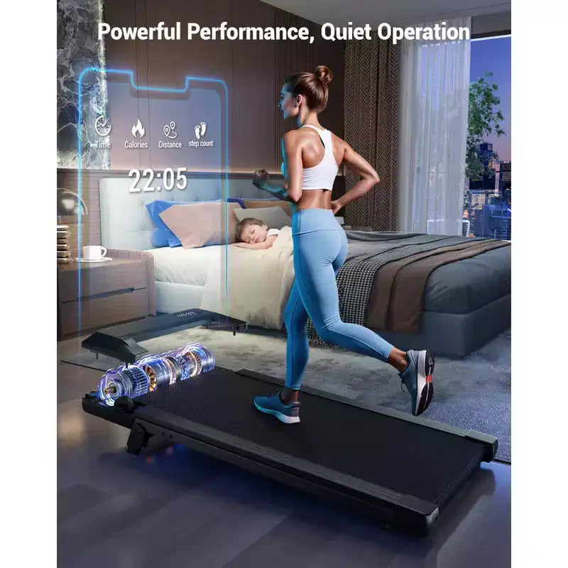 DeerRun Q2 Urban 7% Incline Mini Under desk wakling pad 14.96*35.43inches Belt With App & LED Display