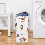 Sweet Jojo Designs Boy Foldable Laundry Hamper with Handles Country Western Taupe Brown and Cream