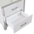 Modern High Gloss Nightstand with 2 Drawers, Elegant Bedside Table with Metal Legs and Handles - Panipeachy