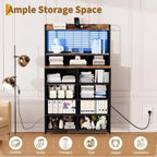 Dresser, Smart Dresser with 11 Fabric Drawers, Built-in Charging Station & App-Controlled RGB , White Industrial