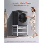VEVOR Washing Machine Stand, 48.5x25-Inch Washer Laundry Pedestal, 590LBS Load Capacity Washer And Dryer Pedestal Base, 4 Adjustable Feet, Silver