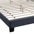 GDFStudio Everett European Classic Burlap Upholstered Platform Bed Frame with Button Tufted Nailhead Trim Headboard