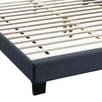 GDFStudio Everett European Classic Burlap Upholstered Platform Bed Frame with Button Tufted Nailhead Trim Headboard