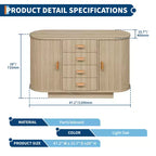 47'' Sideboard Buffet Cabinet with Storage,Fluted Coffee Bar Cabinet with 4 Drawers & 2 Sliding Doors,Wood Buffet Table for Kitchen, Living Room