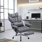 Big and Tall Office Chair w/Footrest, High Back Executive Desk Chair, 155ReclineLumbar Support Pillow, Faux Leather Gaming Chairs for Home