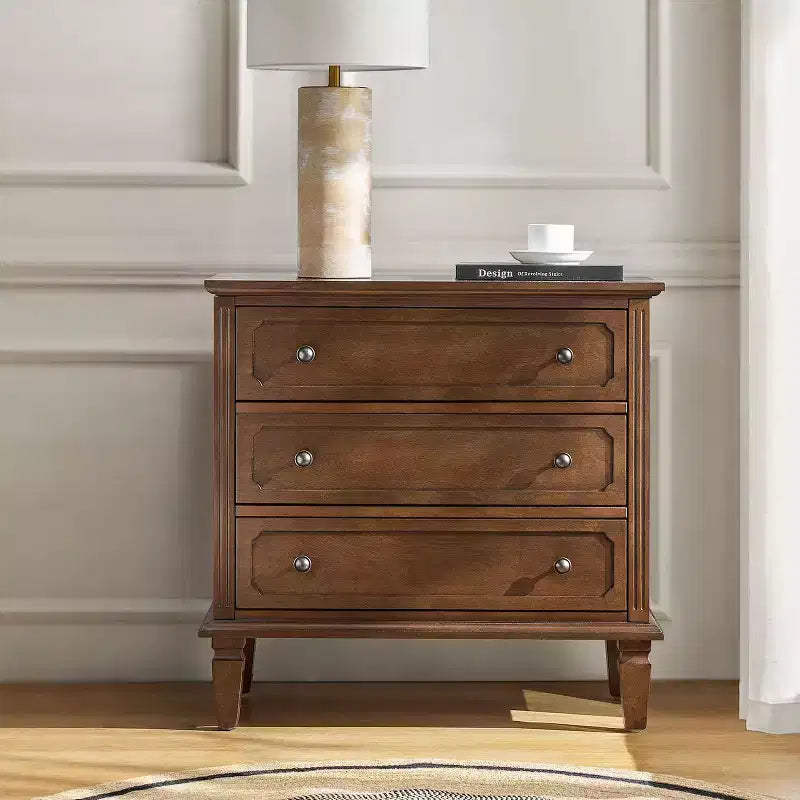 Teodosia 3-Drawer End Tbale|Hulala Home-BLACK