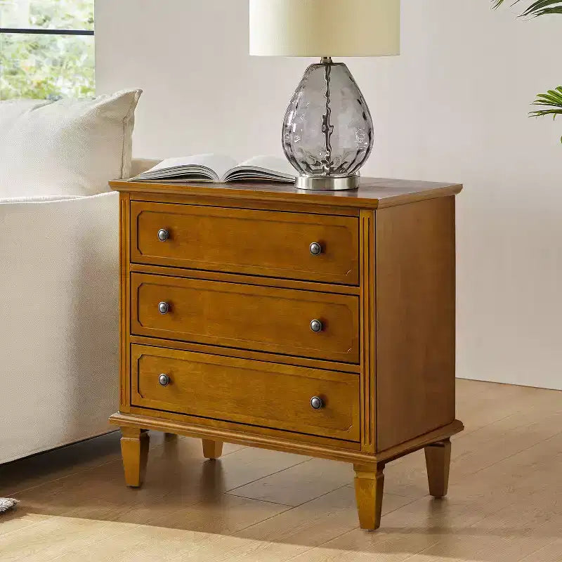 Teodosia 3-Drawer End Tbale|Hulala Home-BLACK