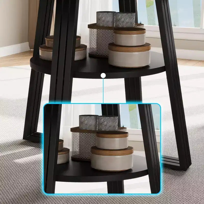 Round Dining Table for 4-6, 47.2 in Farmhouse Kitchen Table with Storage, Circle Dinner Tables for Kitchen, Dining Room, Living Room, Meeting Room