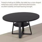 Round Dining Table for 4-6, 47.2 in Farmhouse Kitchen Table with Storage, Circle Dinner Tables for Kitchen, Dining Room, Living Room, Meeting Room