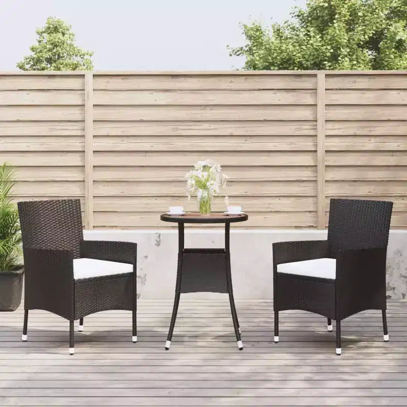 vidaXL Garden Bistro Set Poly Rattan Medium Modern Bistro Set