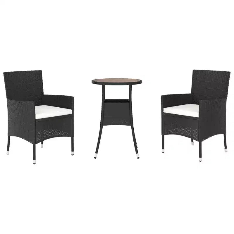 vidaXL Garden Bistro Set Poly Rattan Medium Modern Bistro Set