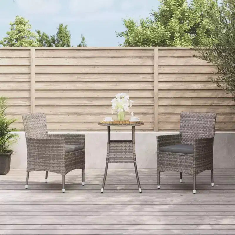 vidaXL Garden Bistro Set Poly Rattan Medium Modern Bistro Set