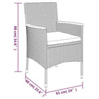 vidaXL Garden Bistro Set Poly Rattan Medium Modern Bistro Set