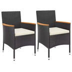 vidaXL Garden Bistro Set Poly Rattan Medium Modern Bistro Set