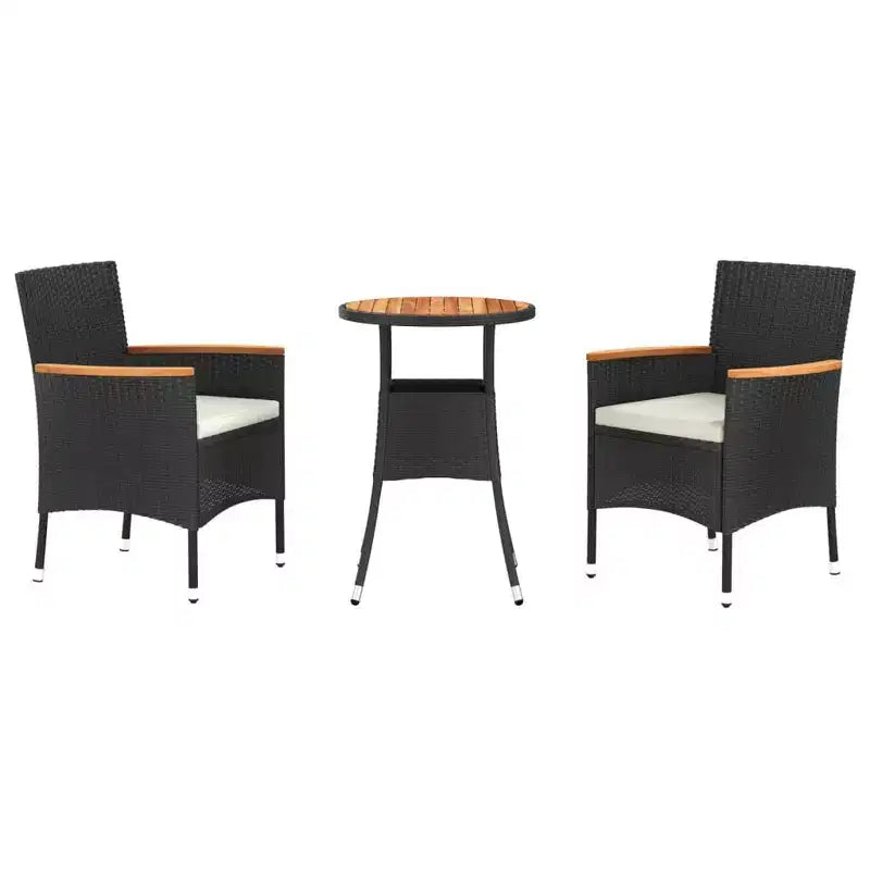 vidaXL Garden Bistro Set Poly Rattan Medium Modern Bistro Set