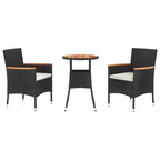 vidaXL Garden Bistro Set Poly Rattan Medium Modern Bistro Set