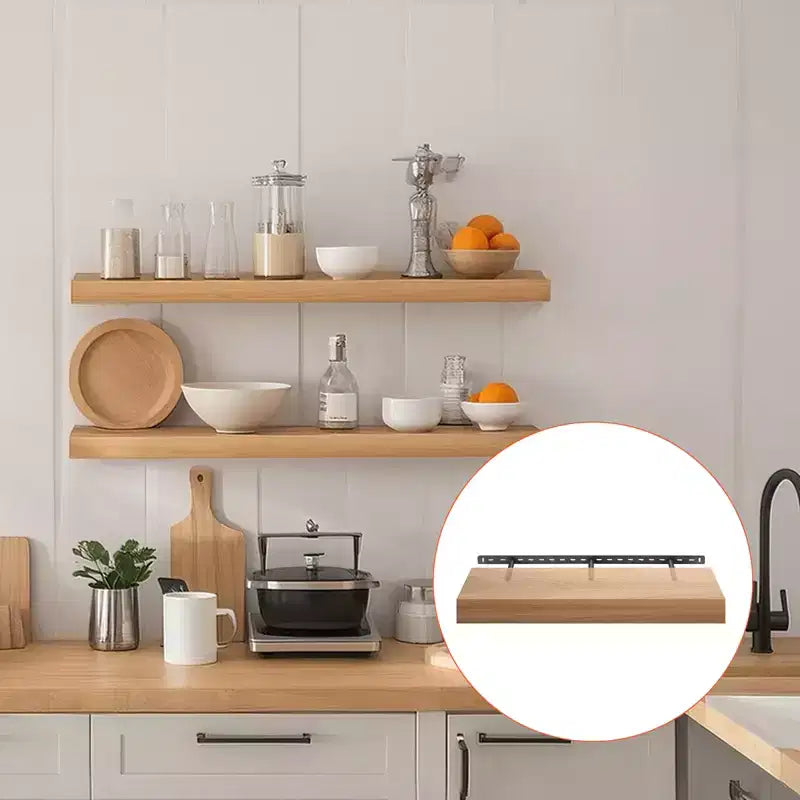 VEVOR Floating Shelf Bracket 1 Pack, 190 lbs/86 kg Weight Capacity, 34x6.2x1.5 inch / 863.6x157.4x38.1 mm, Heavy Duty Hidden, Wall Mounting, Black