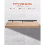 VEVOR Floating Shelf Bracket 1 Pack, 190 lbs/86 kg Weight Capacity, 34x6.2x1.5 inch / 863.6x157.4x38.1 mm, Heavy Duty Hidden, Wall Mounting, Black