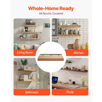 VEVOR Floating Shelf Bracket 1 Pack, 190 lbs/86 kg Weight Capacity, 34x6.2x1.5 inch / 863.6x157.4x38.1 mm, Heavy Duty Hidden, Wall Mounting, Black