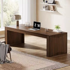 Lantine 79-Inch Extra Long Desk, Two Person Double Desk for Home Office, Wooden Long Computer Desk Writing Table for Office, Dark Brown
