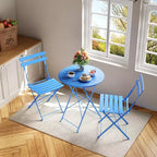 Bistro Table and Chairs Set of 2,3 Piece Outdoor/Indoor Folding Patio Bistro Sets,2 Chair Patio Furniture Set with Table,Premium Frame Foldable Tables