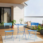 Bistro Table and Chairs Set of 2,3 Piece Outdoor/Indoor Folding Patio Bistro Sets,2 Chair Patio Furniture Set with Table,Premium Frame Foldable Tables