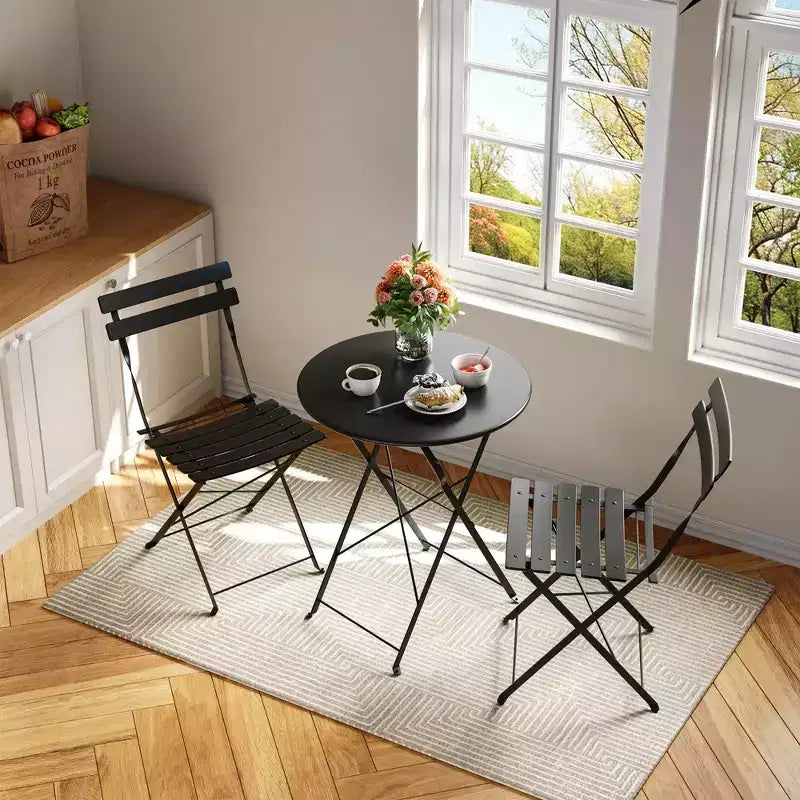 Bistro Table and Chairs Set of 2,3 Piece Outdoor/Indoor Folding Patio Bistro Sets,2 Chair Patio Furniture Set with Table,Premium Frame Foldable Tables
