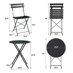 Bistro Table and Chairs Set of 2,3 Piece Outdoor/Indoor Folding Patio Bistro Sets,2 Chair Patio Furniture Set with Table,Premium Frame Foldable Tables