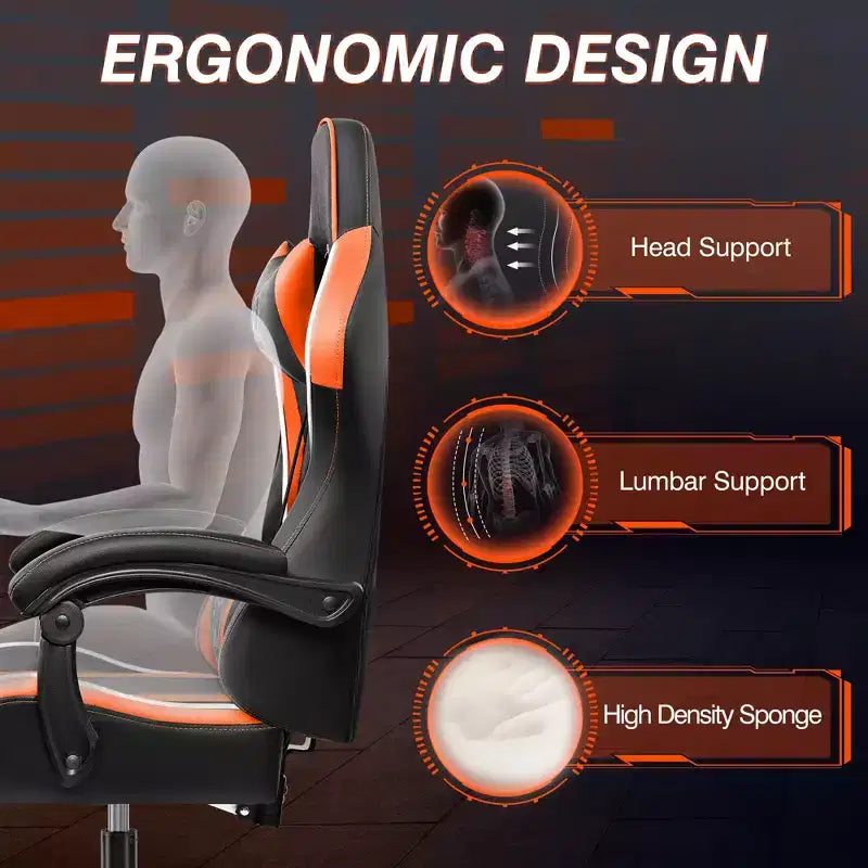 KERDOM Executive Leather Office Chair, Ergonomic Office Chair High Back Lumbar Support with Padded Armrests