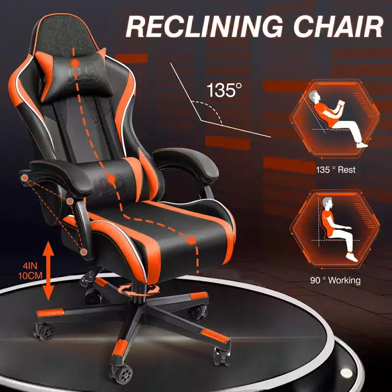 KERDOM Executive Leather Office Chair, Ergonomic Office Chair High Back Lumbar Support with Padded Armrests