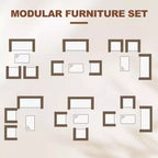 4 Piece Patio Furniture Set, Rattan Wicker Patio Conversation Set with Coffee Table, Outdoor Table and Chairs Set for Backyard Poolside,Black & Beige
