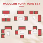 4 Piece Patio Furniture Set, Rattan Wicker Patio Conversation Set with Coffee Table, Outdoor Table and Chairs Set for Backyard Poolside,Black & Beige