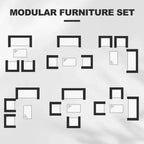 4 Piece Patio Furniture Set, Rattan Wicker Patio Conversation Set with Coffee Table, Outdoor Table and Chairs Set for Backyard Poolside,Black & Beige