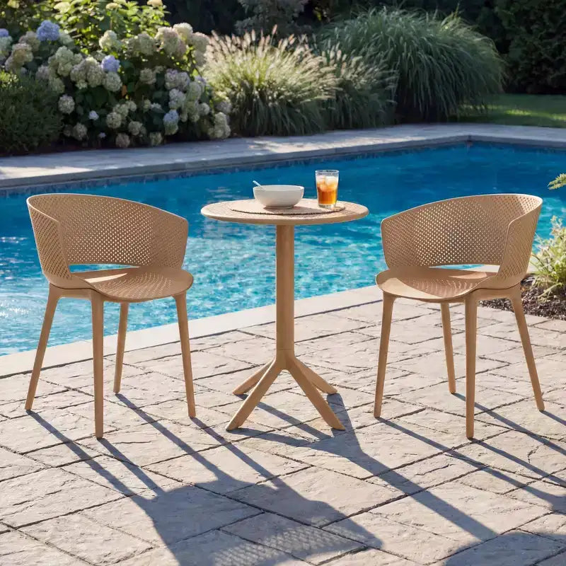 Christopher Knight Home Colette 3 Piece Outdoor Weather-Resistant Plastic Bistro Set