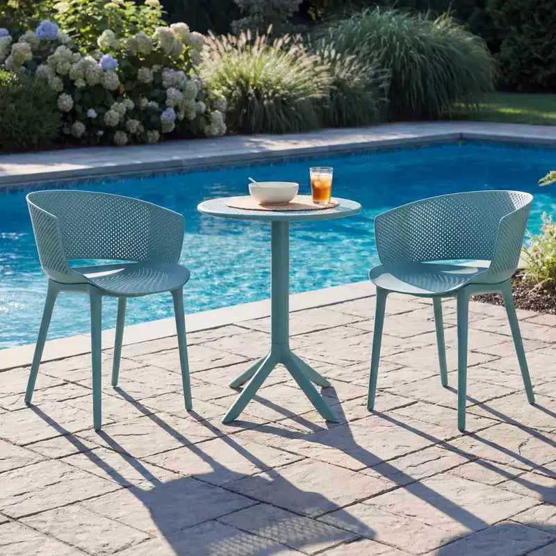 Christopher Knight Home Colette 3 Piece Outdoor Weather-Resistant Plastic Bistro Set