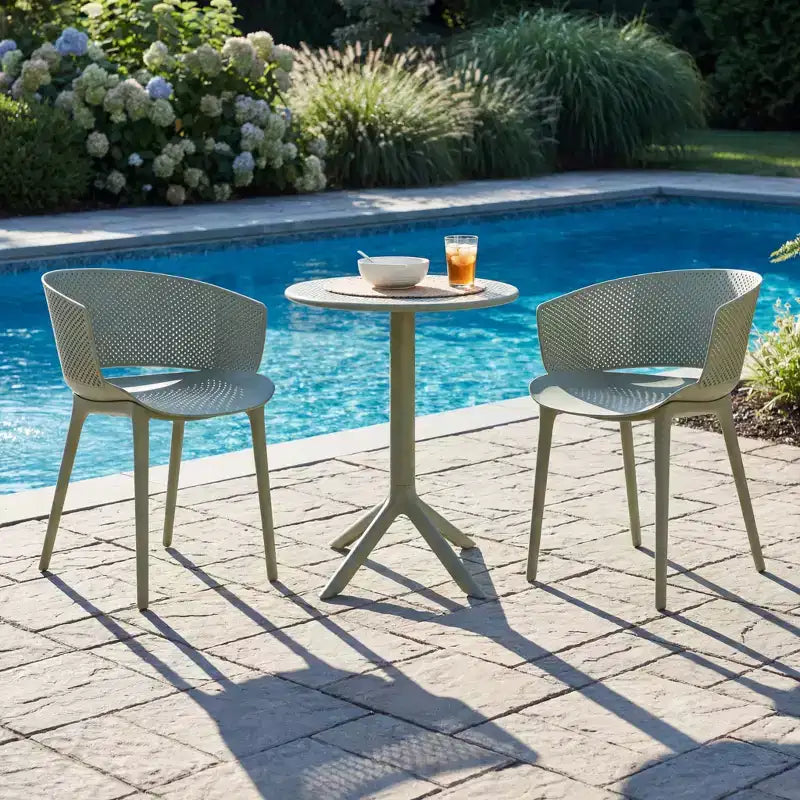 Christopher Knight Home Colette 3 Piece Outdoor Weather-Resistant Plastic Bistro Set