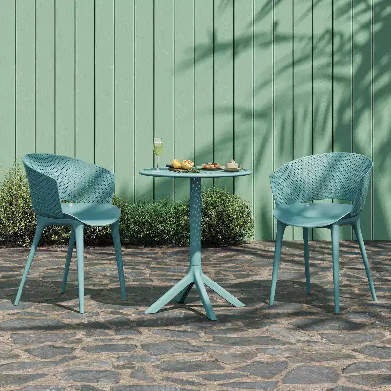 Christopher Knight Home Colette 3 Piece Outdoor Weather-Resistant Plastic Bistro Set