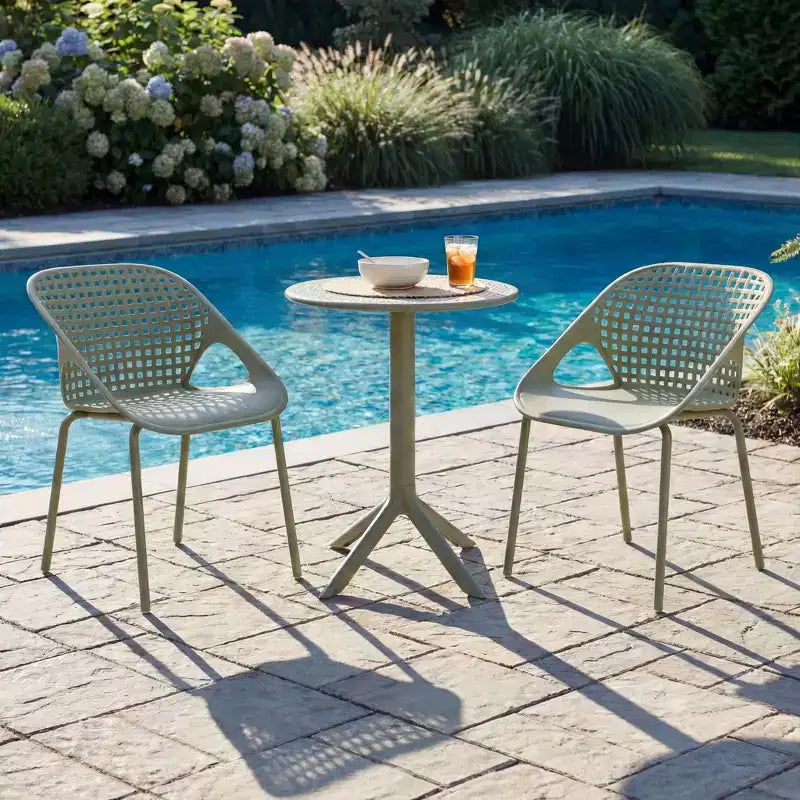 Christopher Knight Home Kevork 3 Piece Iron and Plastic Outdoor Bistro Set