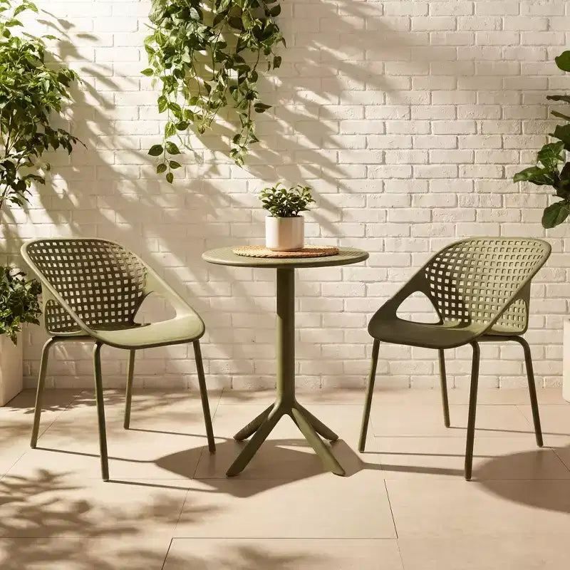 Christopher Knight Home Kevork 3 Piece Iron and Plastic Outdoor Bistro Set