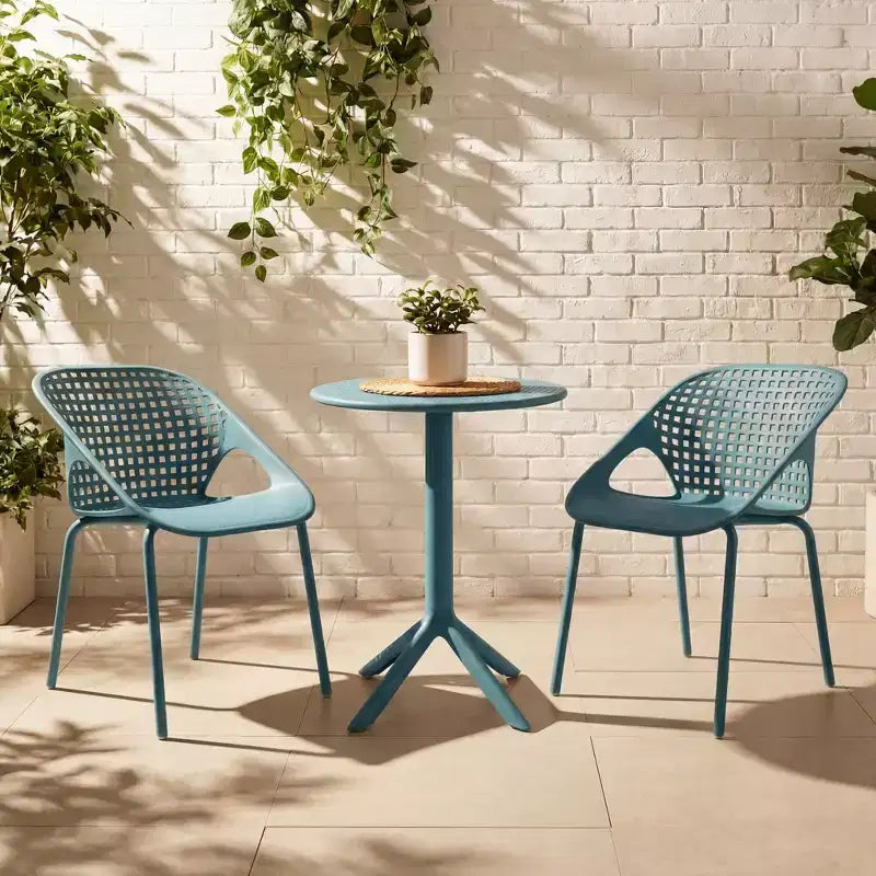 Christopher Knight Home Kevork 3 Piece Iron and Plastic Outdoor Bistro Set