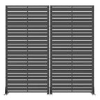 MAYEERTY Benjamin Wide-Narrow A Louvered Black Galvanized Steel Room Divider, 72x35x16, 6-Piece Double-Sided Home Screen