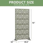 MAYEERTY Star 01 Olive Gray Galvanized Steel Room Divider, 72x35x16, 6-Piece Home Patio Privacy Screen