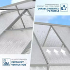 8'X16' Aluminum-Framed Polycarbonate Greenhouse, Heavy Duty Greenhouse with Quick Setup Structure and Roof Vent, Enhanced Aluminum Greenhouses Kit