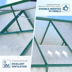 8'X16' Aluminum-Framed Polycarbonate Greenhouse, Heavy Duty Greenhouse with Quick Setup Structure and Roof Vent, Enhanced Aluminum Greenhouses Kit