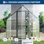 8'X16' Aluminum-Framed Polycarbonate Greenhouse, Heavy Duty Greenhouse with Quick Setup Structure and Roof Vent, Enhanced Aluminum Greenhouses Kit