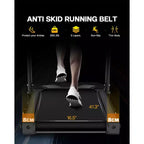 Redliro 3-Level Incline Folding Treadmill for Home, Running Machine with Bluetooth Speakers, Compact Treadmill with 330lbs Capacity