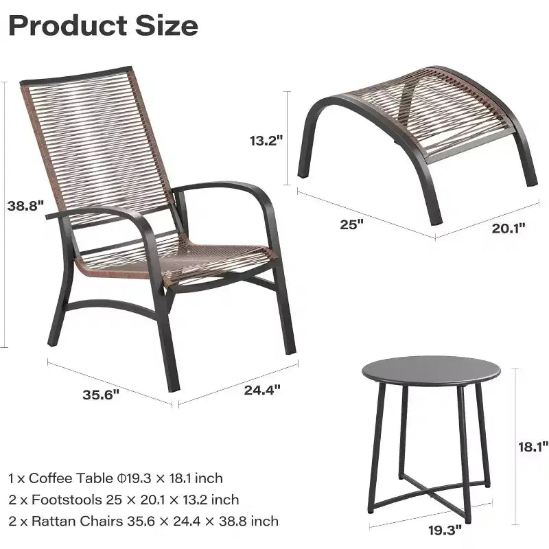 LAUSAINT HOME 5 Piece Patio Conversation Set
