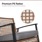 LAUSAINT HOME 3 Piece Rocking Patio Bistro Set, Grey