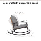 LAUSAINT HOME 3 Piece Rocking Patio Bistro Set, Grey