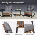 LAUSAINT HOME 3 Piece Rocking Patio Bistro Set, Grey